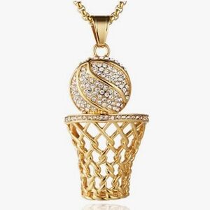 Basketball hoop necklace